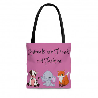 Animals Are Friends Tote Dusty Rose