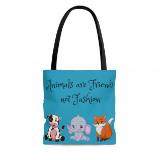 Animals Are Friends Tote Turquoise
