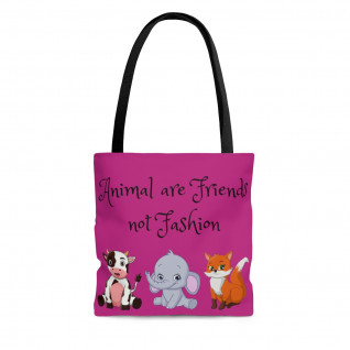 Animals Are Friends Tote Hot Pink