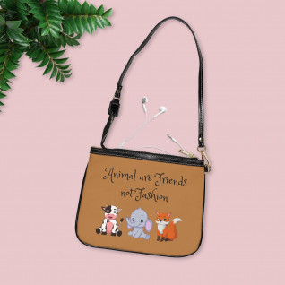 Animals Are Friends Small Shoulder Bag light brown