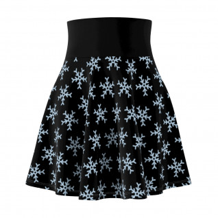 Women's Snowflake Skater Skirt Black
