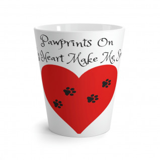 Pawprints Heart Latte Mug