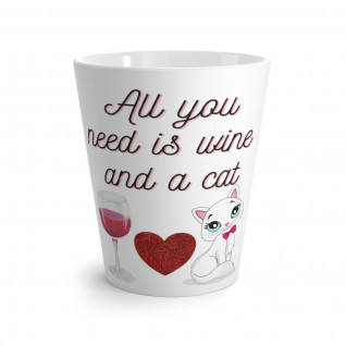 Wine and Cat Latte cup