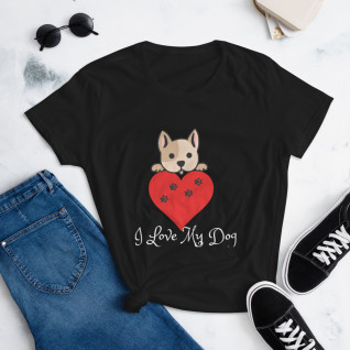 I Love My Dog T-shirt (White Font)
